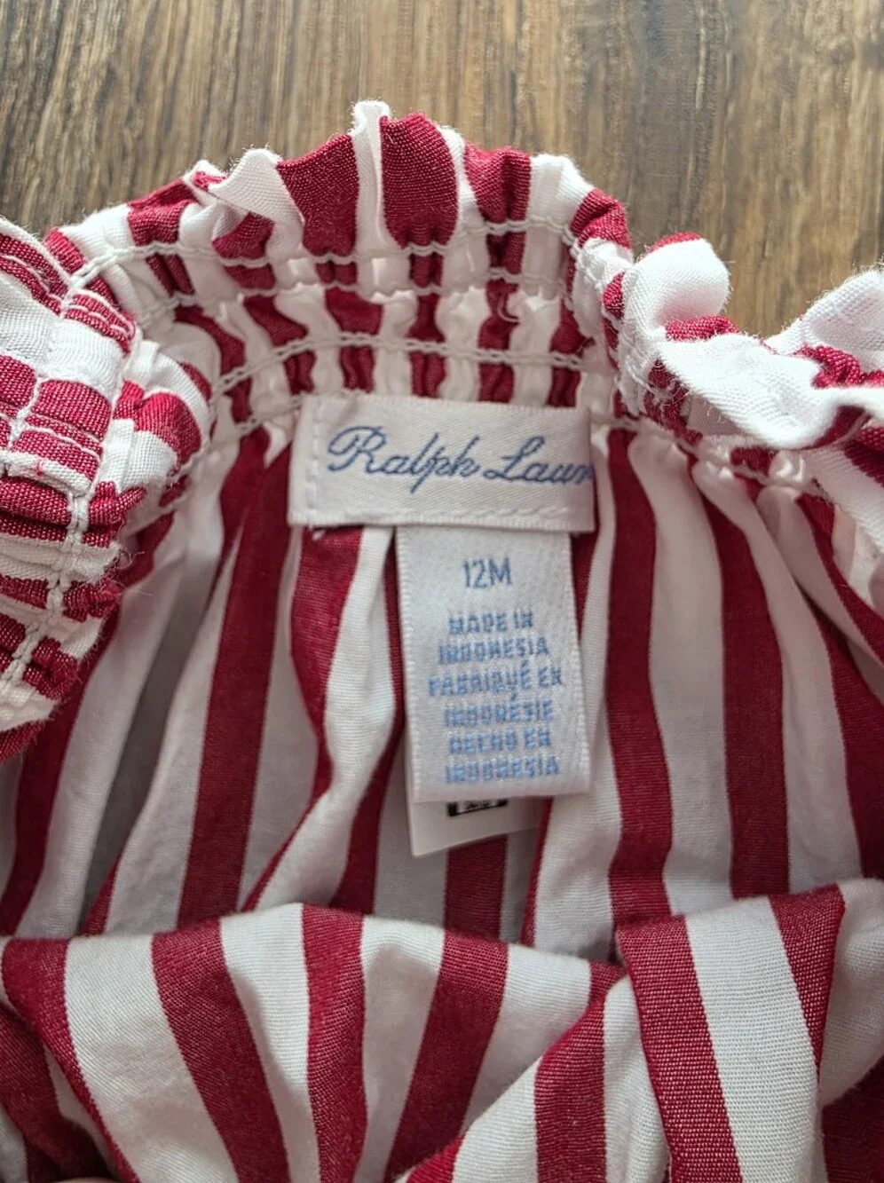 Ralph Lauren Baby Girls Striped Cotton Poplin Top and Bloomer Set Size 12M